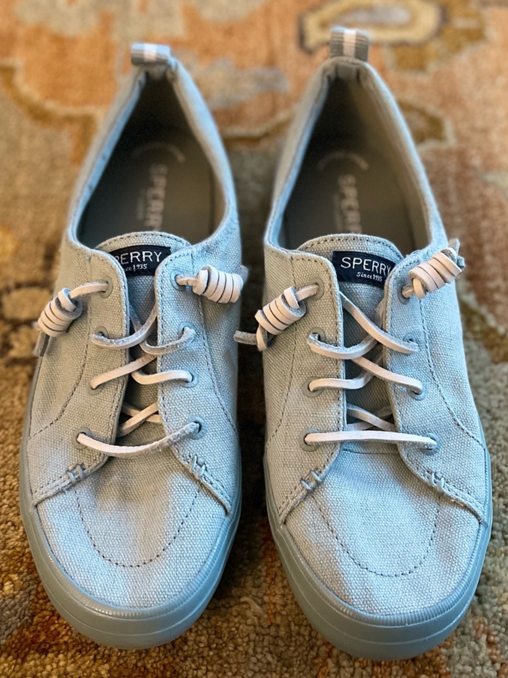 Sperry Pale Blue Canvas Lace-Up Sneakers